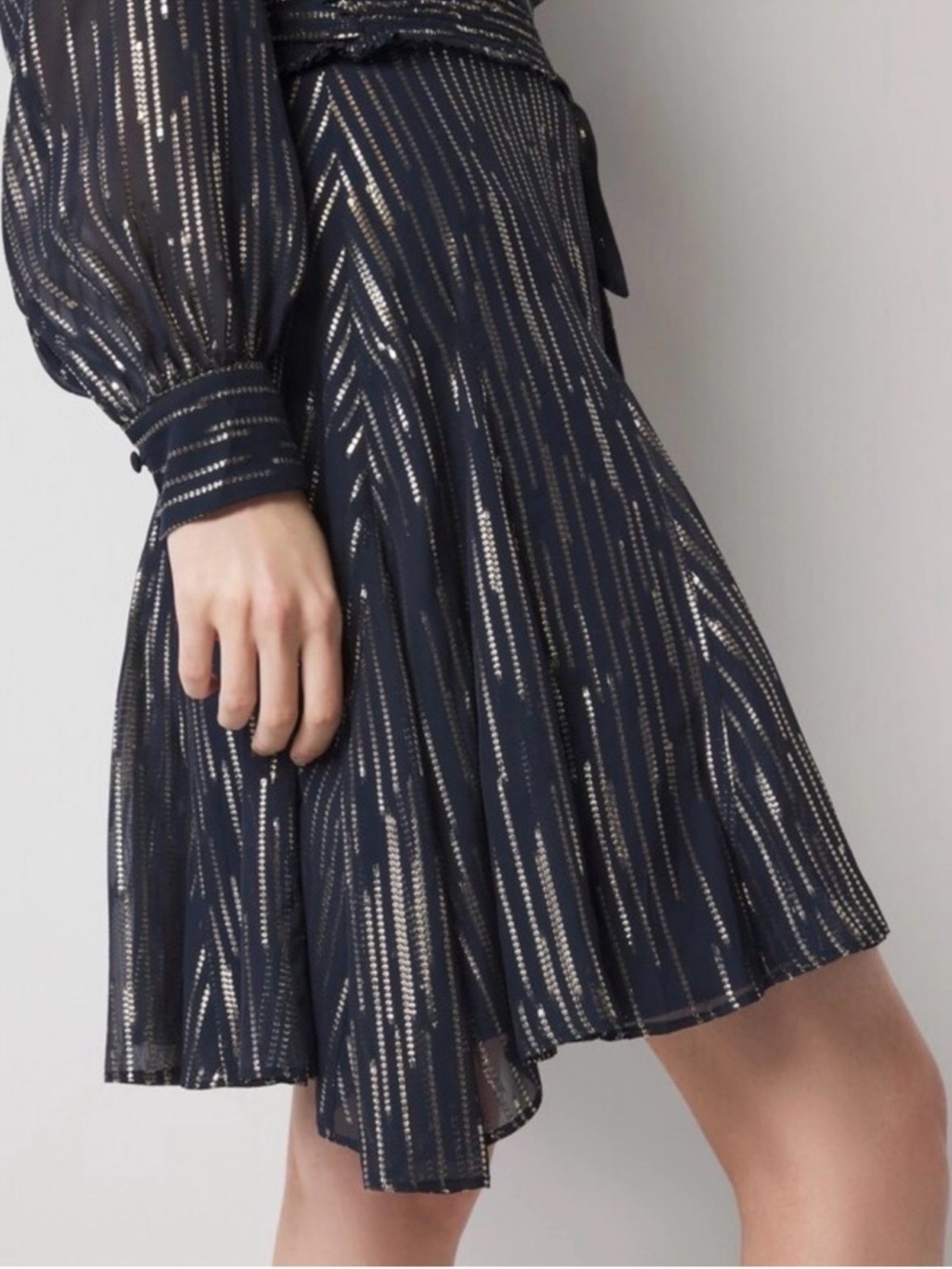 NWT White House Black Market Admiral Blue Godet Mini Skirt - Picture 3 of 8